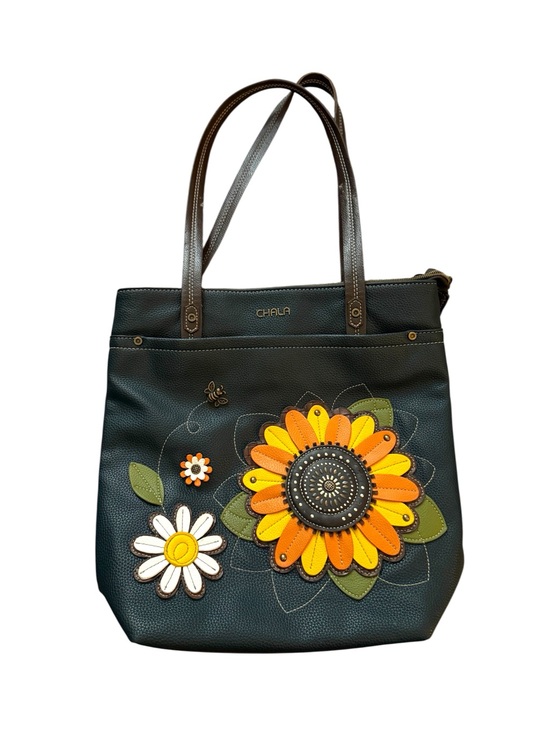 Chala Handbags - Chala Floral Sunflower Bee Boho Cottagecore Tote Bag Faux Leather Shoulder Bag